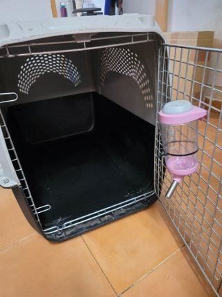 Transportín perro kennel beige y negro
