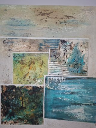 Cuadro  pintado a mano con acrilicos y asfaltica