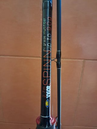 Caña de spining carbono con carrete