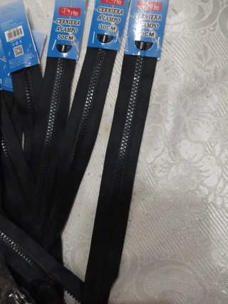 6 Cerniere a Lampo Forte 30cm Nere