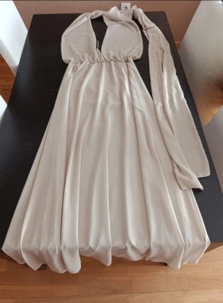 Vestido largo evento/novia beige