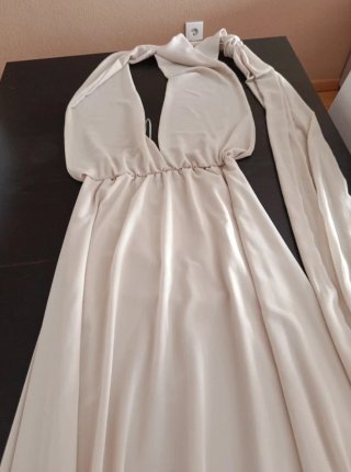 Vestido largo evento/novia beige