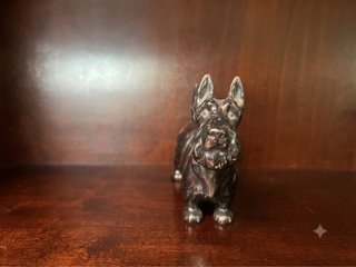 Figura Vintage Perro Terrier Escocés Porcelana