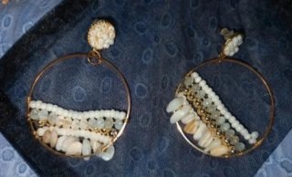 Pendientes Aro Dorados Perlas y Piedras