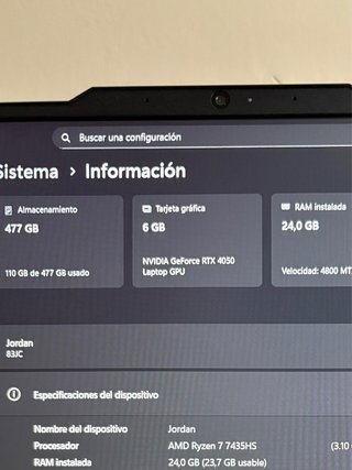 Portátil Lenovo LOQ 15ARP9 RTX 4050