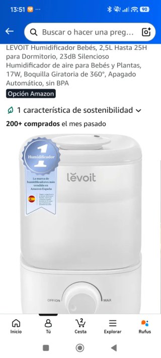 Humidificador Levoit Blanco