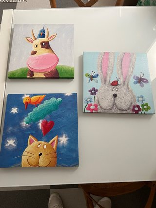 Cuadros Infantiles Animales 28x28 cm