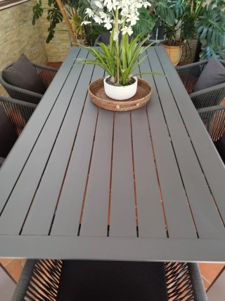 Mesa y 4 Sillas de Jardín Aluminio