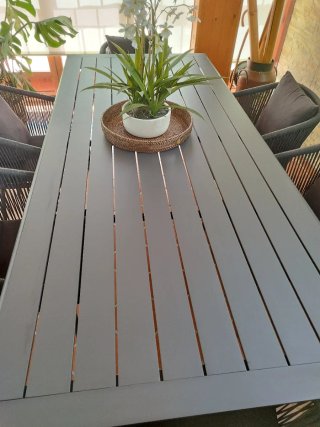 Mesa y 4 Sillas de Jardín Aluminio