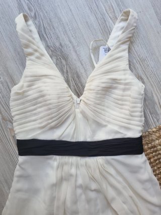 Vestido Fiesta Vaporoso Easy Wear Negro/Blanco