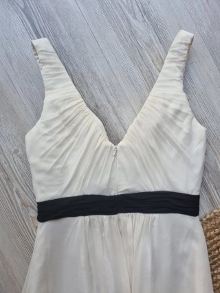 Vestido Fiesta Vaporoso Easy Wear Negro/Blanco
