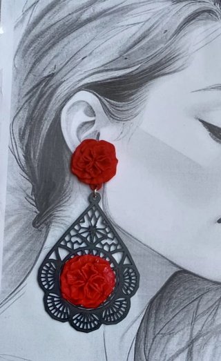 Pendientes flamencos Raíces Noche artesanal.