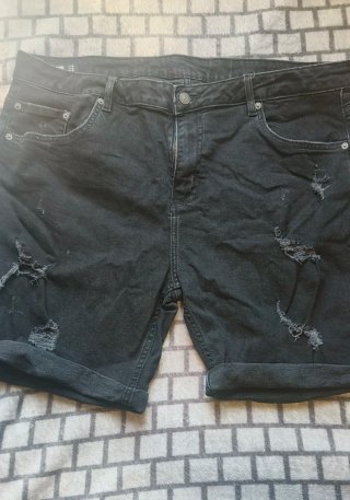 Pantalón corto vaquero negro para hombre