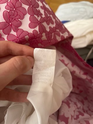Vestido de ceremonia blanco y rosa