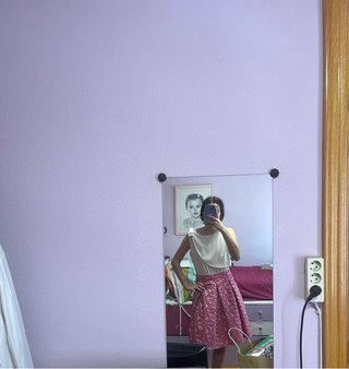 Vestido de ceremonia blanco y rosa
