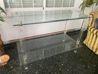 Mesa auxiliar cristal doble balda