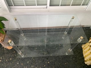 Mesa auxiliar cristal doble balda