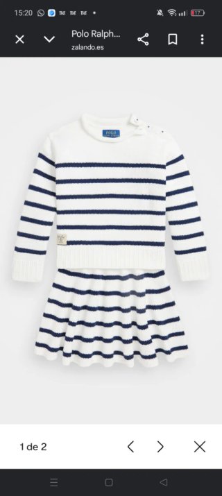 Conjunto punto chica Ralph Lauren rayas, nuevo