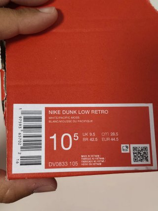 T44,5 Nike Dunk Low Retro  Verde/Blanco