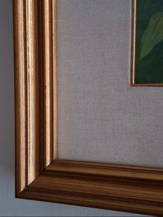 Dipinto floreale con cornice dorata
