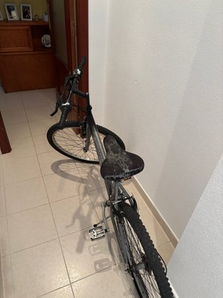 Bicicleta antigua barata, neumatico trasero pincho