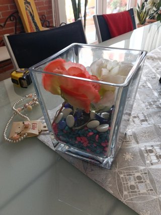 Jarrón de cristal grueso para adornosvon decoracio