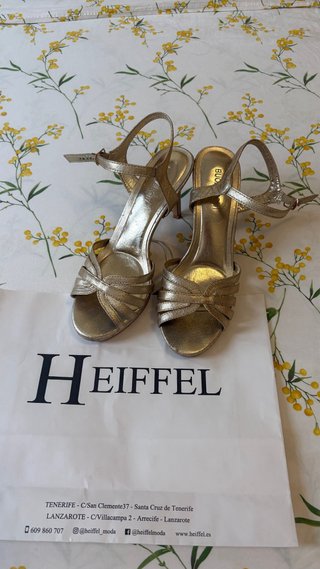 Sandalias Buonarotti Talla 40 Dorado-Champagne