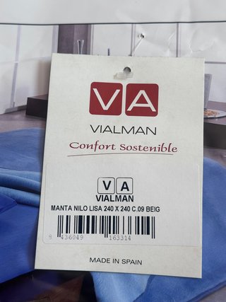Manta Vialman 240x240 cm Beige/Marrón Nueva