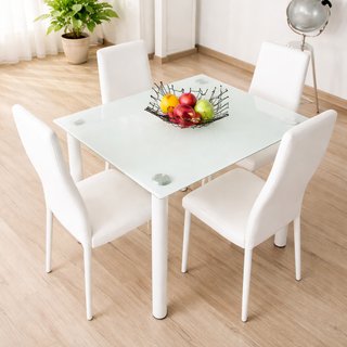 Mesa cristal templado + 4 sillas