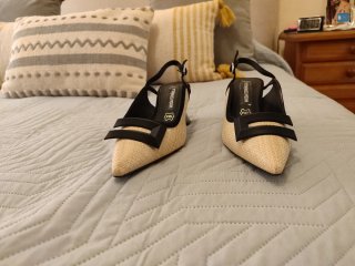 Zapatos Azarey Mujer Talla 37 Beige/Negro