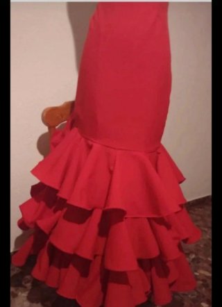 Falda flamenca 4 volantes roja