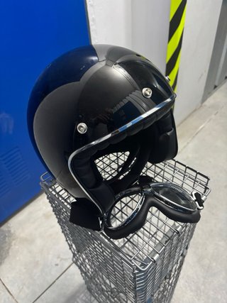 Casco BMW Jet Talla S (56) con gafas vintage
