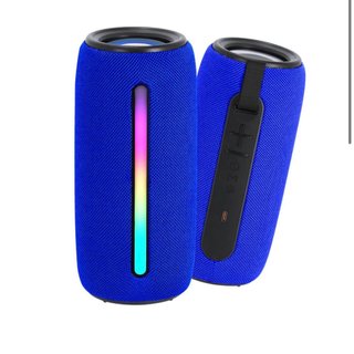 Altavoz Bluetooth Portátil Azul con Luces LED