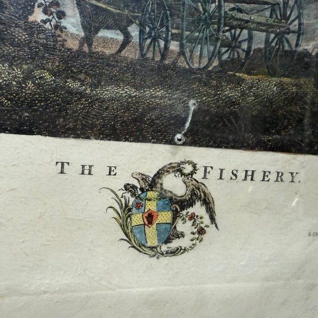 Grabado The Fishery de G. Cristini vintage