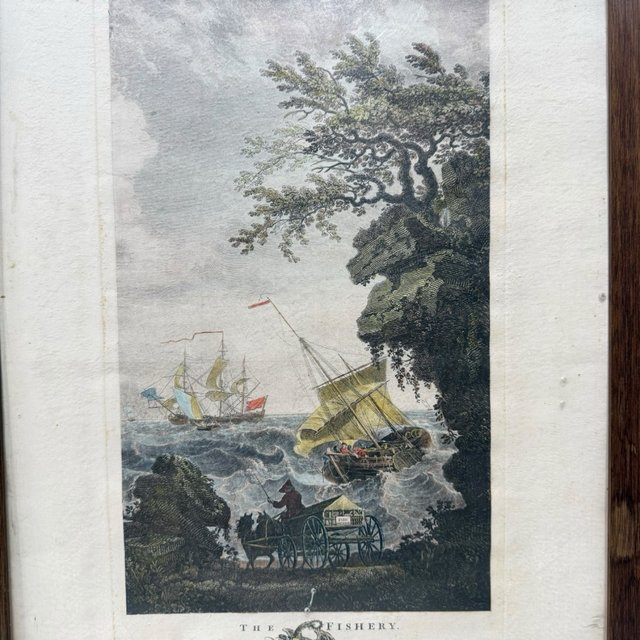 Grabado The Fishery de G. Cristini vintage