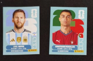 Cromos Panini Mundial Messi y Ronaldo para jose
