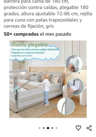 Barrera Cama 180cm Anticaídas Ajustable