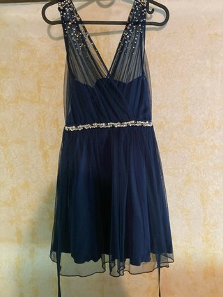 Vestido azul oscuro elegante