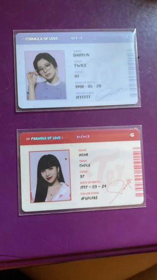 Photocard ID TWICE Dahyun Mina Formula of Love