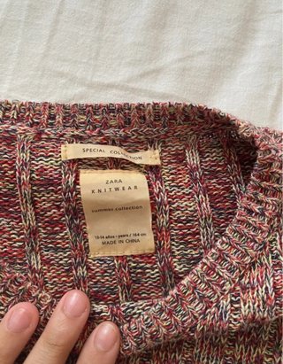 Camiseta Zara Manga Corta Multicolor