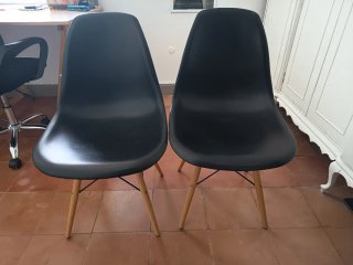 Juego de 2 Sillas Negras Diseño Nórdico