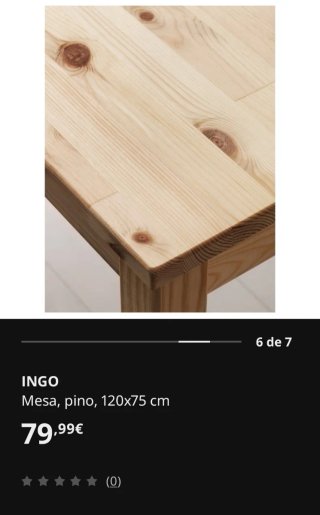Mesa de comedor madera Pino 120x75 INGO Ikea