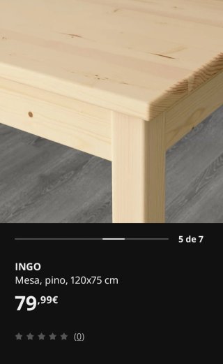 Mesa de comedor madera Pino 120x75 INGO Ikea