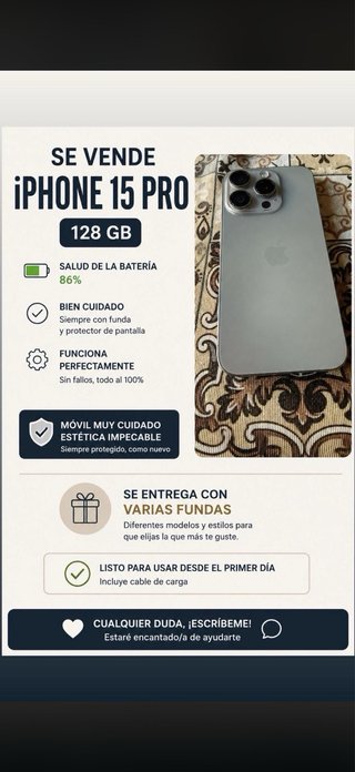 iPhone 15 Pro Plata Nuevo no ago envios algo negoc