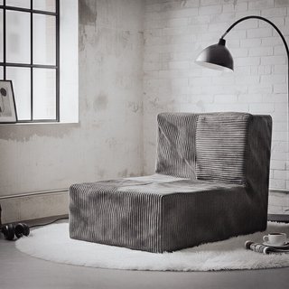 Puff Cama Plegable XXL Pana Gris