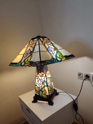 Lámpara Tiffany Vidrieras Flores