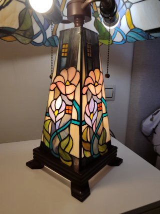 Lámpara Tiffany Vidrieras Flores