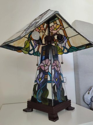 Lámpara Tiffany Vidrieras Flores