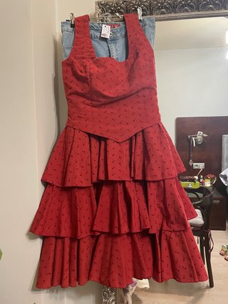 Conjunto Flamenca Rojo vaquero