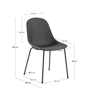 Sedia da esterno Quinby grigia Kave Home